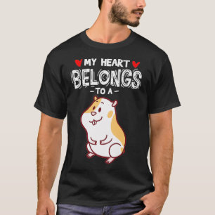 Camiseta Coração De Presente De Hamster Bonito Pertence A U