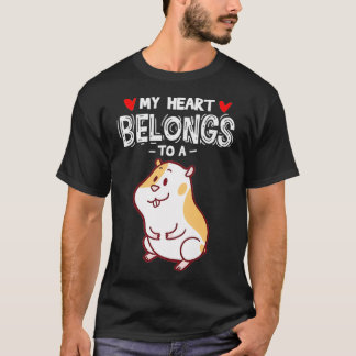 Camiseta Coração De Presente De Hamster Bonito Pertence A U