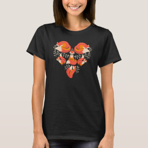 Camiseta Coração De Raposa Para Mulheres Homens Crianças An