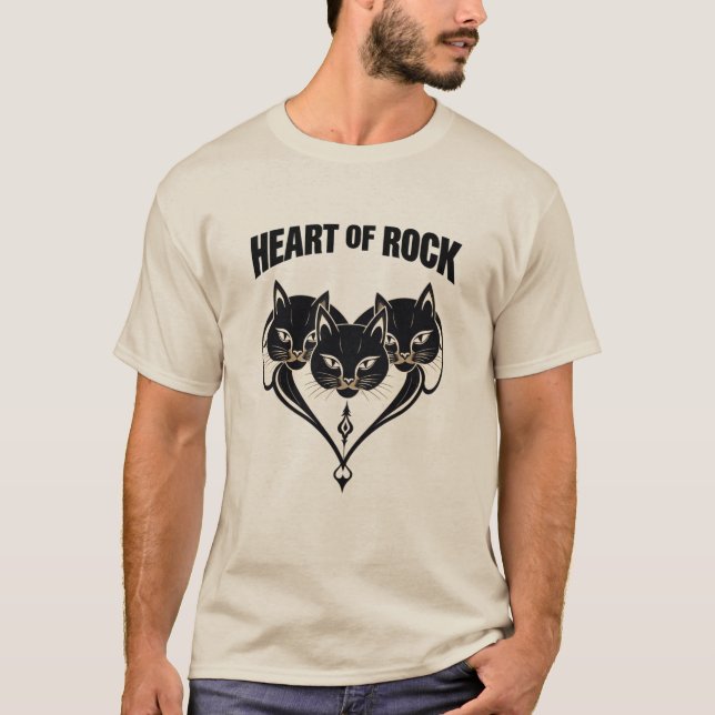 Camiseta Coração de Rock – Poder dos Três Gatos (Frente)