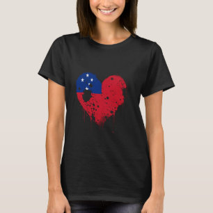 Camiseta Coração de Samoa Bandeira Samoana Orgulho Samoano