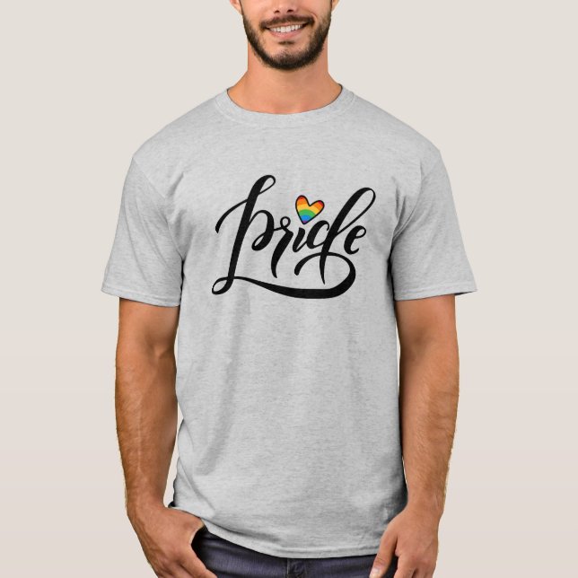 Camiseta Coração de Script de Orgulho (Frente)