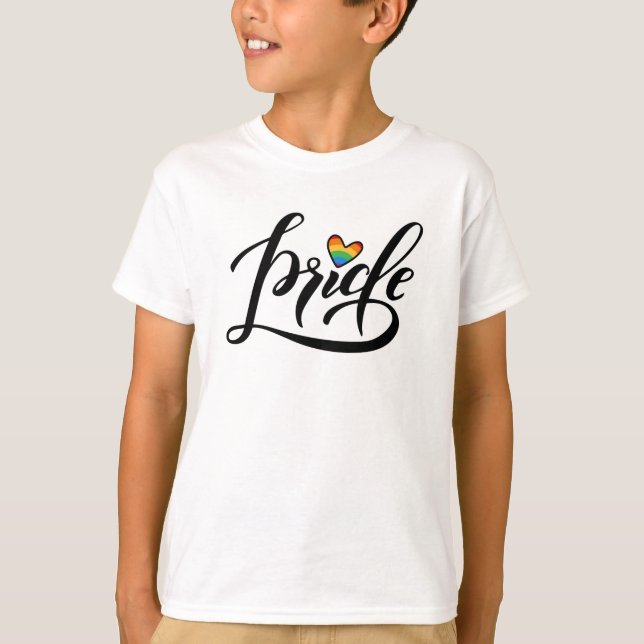 Camiseta Coração de Script de Orgulho (Frente)