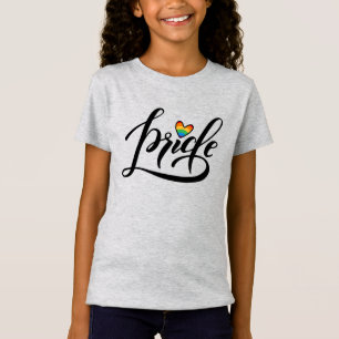Camiseta Coração de Script de Orgulho