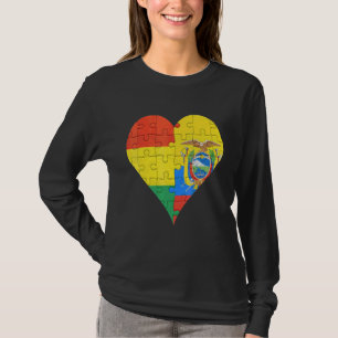 Camiseta Coração de Sinalizador boliviano equatoriano