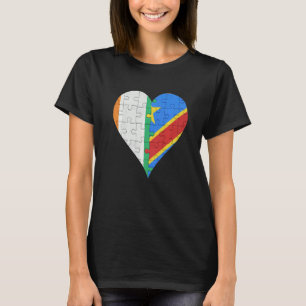 Camiseta Coração de Sinalizador Congolês da Costa do Marfim