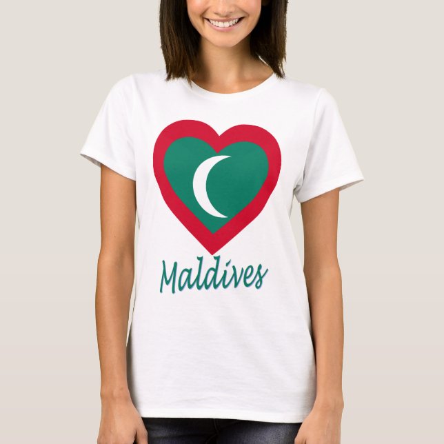 Camiseta Coração de Sinalizador das Maldivas (Frente)