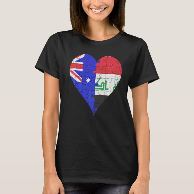 Camiseta Coração de Sinalizador Iraquiano Australiano (Frente)