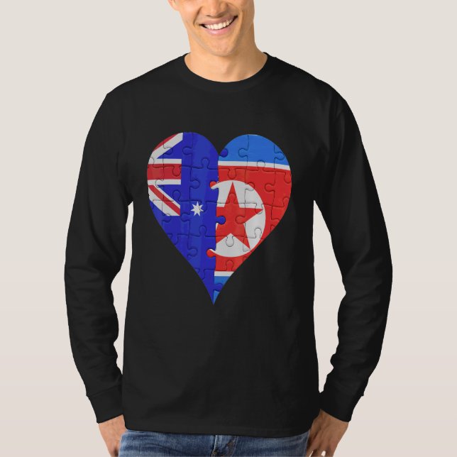 Camiseta Coração de Sinalizador Norte-Coreano Australiano (Frente)