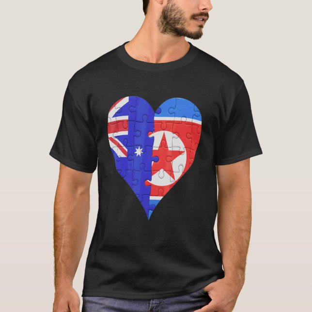 Camiseta Coração de Sinalizador Norte-Coreano Australiano (Frente)
