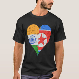 Camiseta Coração de Sinalizador Norte-Coreano Indiano