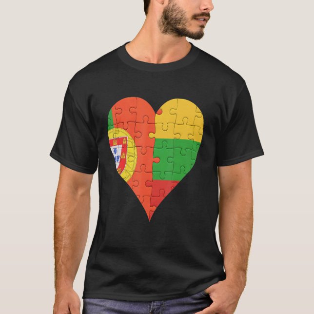 Camiseta Coração de Sinalizador Português na Lituânia (Frente)