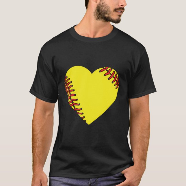 Camiseta Coração de Softball (Frente)