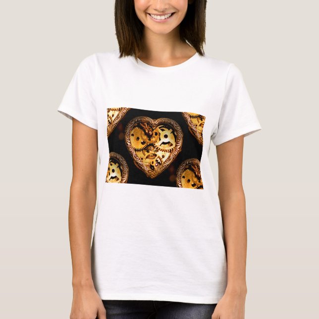 Camiseta coração de steampunk (Frente)