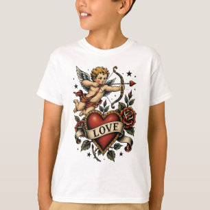 Camiseta Coração de Tatuagem Tradicional