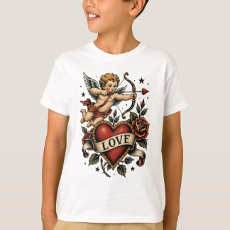 Camiseta Coração de Tatuagem Tradicional