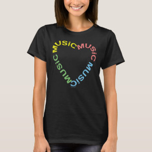 Camiseta Coração de Texto de Música