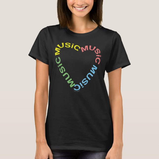 Camiseta Coração de Texto de Música (Frente)