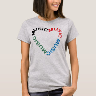 Camiseta Coração de Texto de Música