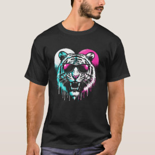 Camiseta Coração de Tigre - Amante de Animais Selvagens Tig