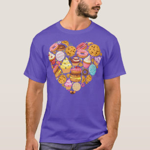 Camiseta Coração de torta de bolacha de Rosquinha de Cupcak