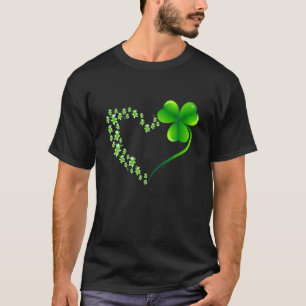 Camiseta Coração de Vaca Folha Irlandesa Rua Patrick Day Cl