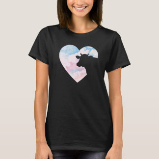 Camiseta Coração de Vaca Para Uma Garota Que Ama Vacas Faze