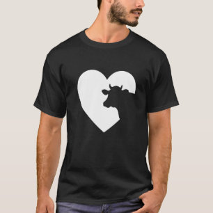 Camiseta Coração de Vaca Para Uma Garota Que Ama Vacas Faze
