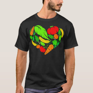 Camiseta Coração De Veggie Saudável Para Vegetariano E Vega