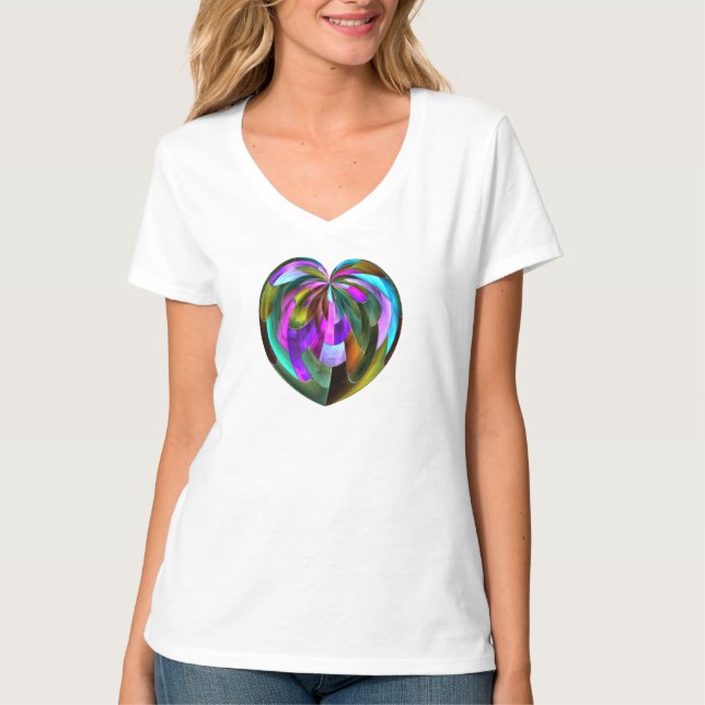 Camiseta Coração de Vidro Colorido (Frente)