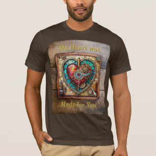 Camiseta Coração de Vidro Pintado com Girassóis Série Steam