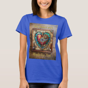 Camiseta Coração de Vidro Pintado com Girassóis Série Steam