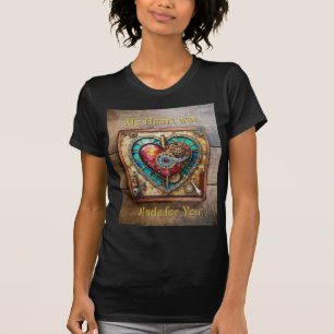 Camiseta Coração de Vidro Pintado com Girassóis Série Steam