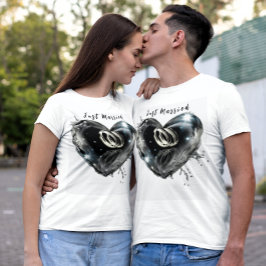 Camiseta Coração Dentro de Casamento da Lua de mel