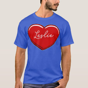 Camiseta Coração Desenhado à Mão Leslie - Primeiros Nomes C