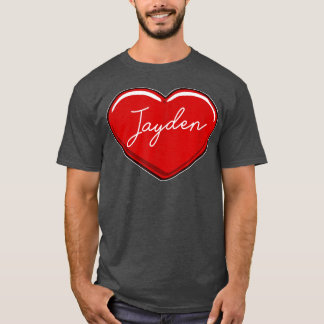 Camiseta Coração Desenhado Mão JaydenNome Corações I Love J