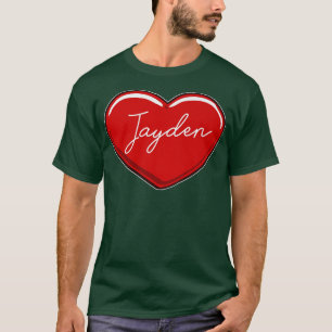 Camiseta Coração Desenhado Mão JaydenNome Corações I Love J