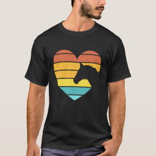 Camiseta Coração Divertido Cavaleiro Amante de Cavalos Garo