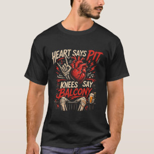 Camiseta Coração Diz Fossa Joelhos Dizem Varanda Concerto E