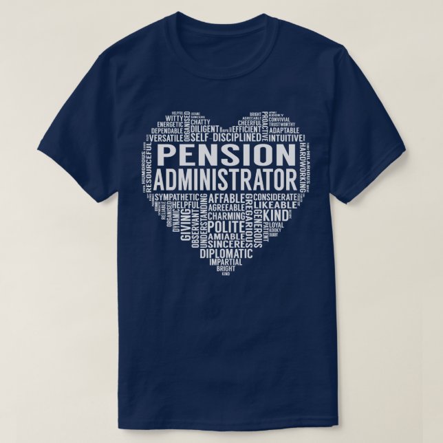 Camiseta Coração do Administrador de Pensões (Frente do Design)