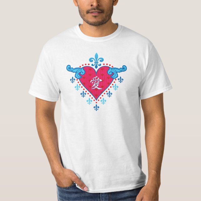 Camiseta Coração do Amor (Chinês) (Frente)