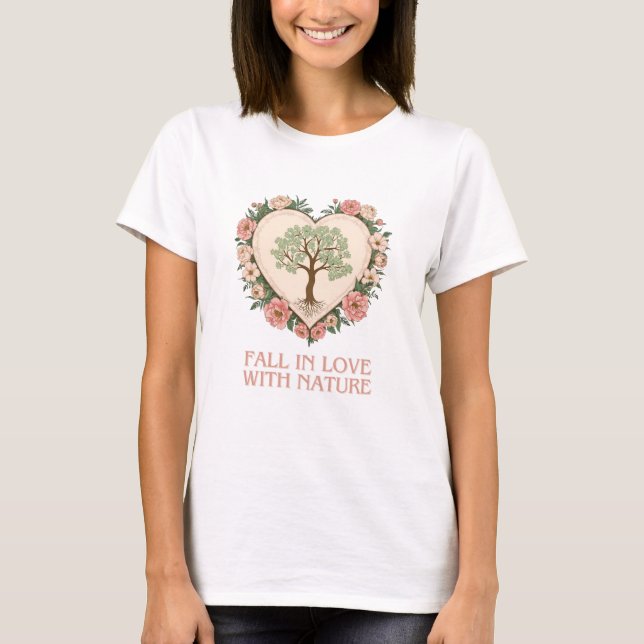 Camiseta Coração do Amor da Natureza (Frente)