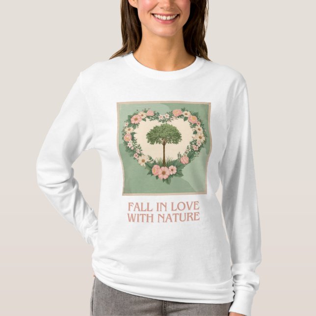 Camiseta Coração do Amor da Natureza (Frente)