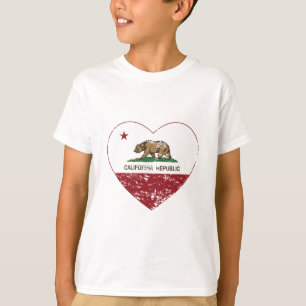 Camiseta Coração do amor da república de Califórnia afligid