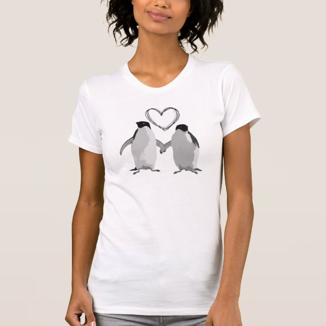 Camiseta Coração do amor do pinguim (Frente)