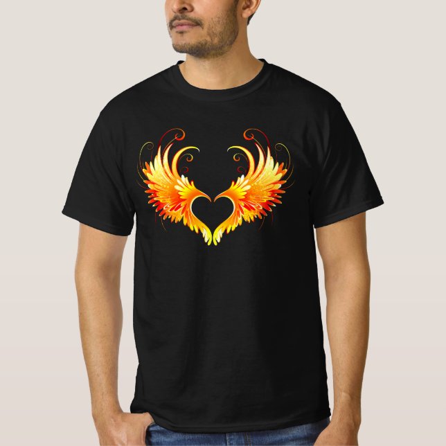 Camiseta Coração do Anjo Fogo com Asas (Frente)