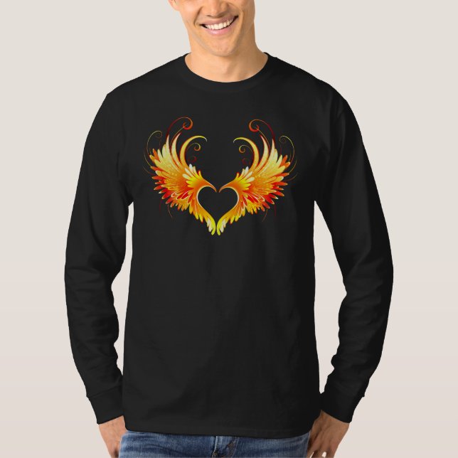 Camiseta Coração do Anjo Fogo com Asas (Frente)