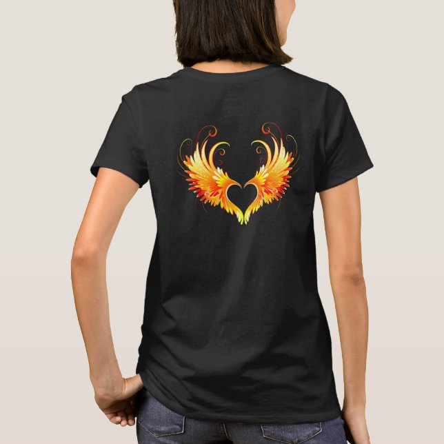 Camiseta Coração do Anjo Fogo com Asas (Verso)