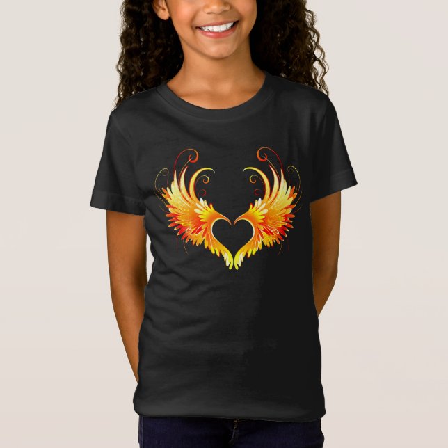 Camiseta Coração do Anjo Fogo com Asas (Frente)