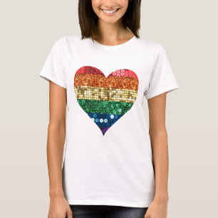 Camiseta coração do arco-íris do lgbt